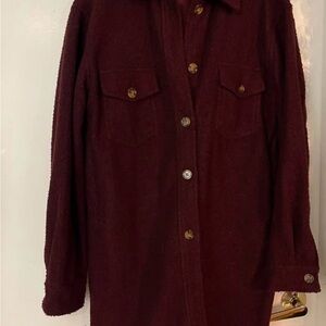 Burgundy Button-Up Jacket